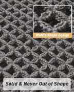 AMOAMI Upgraded Waffle Bath Mat, Super Absorbent Non Slip Bath Mats for Bathroom Floor, Washable Bathroom Rugs with Tassels, Rubber Backed Bathroom Mats, Ultra Soft, 20" x 32", Dark Grey