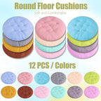 12 Pcs 16 Inch Floor Pillows Cushions for Kids, Toddlers, Adults - Flexible Seating Pillows for Classroom, Home, School - Reading, Playing Chair Cushions (12 Colors)