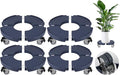 ToLanbbt 4 Pack Plant Caddy Stands with 360° Wheels Adjustable 15-22 in Rolling Stands Heavy Duty Large Plant Carts Dolly with Casters 440lbs Capacity for Large Planter, Garden Pot, Flower Pot, Blue