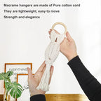 Belit 4 Pack Air Plants Holders, Wall Hanging Air Fern Stand, Macrame Plant Hanger with 4 Hooks for Home Decoration (NO Plant Included)