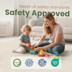 Baby Play Mat for Floor,1.3" Thick Elasti-Foam 50"×50" Playpen Mat for Tummy Time,Water Repellent Soft Coral Velvet for Toddler,Infant,Kids,Non-Slip Backing Safe for Crawling(Cream)