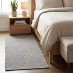 Light Gray 2X4 Handwoven Jute Cotton Mat – Reversible Natural Fiber Rug for Entryway, Bathroom, or Kitchen