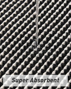 Upgraded Waffle Runner Rug, Super Absorbent Non Slip Bath Mats for Bathroom Floor, Washable Bathroom Runner Rug with Tassels, Ideal for Hallway Bedroom Laundry Room, Black & Cream, 2'x 6'(24" x 72")
