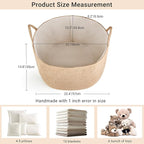Mkono Extra Large Laundry Basket Woven Storage Baskets for Blankets Toys Clothes Organizer, Decorative Clothes Hamper 21.7" x 13.8"