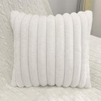2 Pack 16x16 Pillow Cover Velvet Pillow Covers, Faux Fur Square Throw Pillow Covers for Living Room Decorations Throw Pillow Case, Throw Pillow Cover Cushion Cover for Sofa Bedroom Car, White