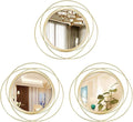 3 Set 9.5 Inch Gold Circle Mirrors Wall Decor Iron Frame Wire Mirror Metal Circular Mirror Home Decor Hanging Mirrors for Room/Bedroom/Bathroom/Entryway