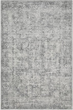 5x7 Area Rugs for Living Room Bedroom, Grey Washable Rug, Neutral Abstract Boho Rug, Non Slip & Low Pile Faux Wool Carpet for Indoor Dining Room and Farmhouse(Grey 5x7ft)