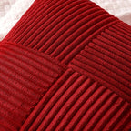 MIULEE Christmas Red Decorative Throw Pillow Covers 18x18 Inch for Couch Bed Sofa Pack of 2 Boho Farmhouse Throw Pillows Soft Cross Corduroy Patchwork Textured Cushion Cases