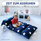 Butterfly Craze Floor Lounger Cover - Floor Bed Conversion - Creates Custom Sleeping Pad - Portable Mattress Alternative - Star Navy, King Size