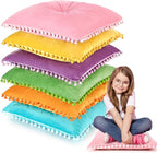 Tinideya 6 Pcs 15 Inch Square Floor Pillows for Kids Classroom Seating Cushions Flexible Plush Seats for Reading Corner Classroom Supplies Playroom Preschool Elementary Daycare