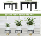 Metal Plant Stands Indoor Outdoor, Heavy-Duty Short Black Plant Holder for 5-12 Inch Flower Pots - 1/2/3 Pack Low Stand for Balcony, Corner, Desk, Table Top (Plant Not Included) (2Pcs)