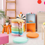 Sawysine 12 Pcs Floor Cushions Classroom Flexible Floor Seating with Handle for Kids in Home School Classroom Kindergarten Daycare Nursery (Pastel Color,Round)