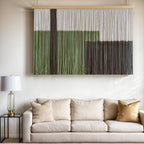 Sdjazl Woven Boho Macrame Wall Hanging Home Decor Tapestry Dip-Dyed Large Modern Fiber Colorful Mountain Landspace For Living room (black)