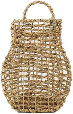 Seagrass Hanging Basket Wall Hanging Baskets Decorative Front Door Basket Decor for Flower Plants Boho 15" x 10" (Seagrass)