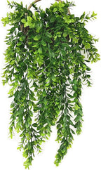 Artificial Hanging Vines, Faux Ivy Green Leaves Vine Plastic Chain Foliage Rattan Willow Plants Fake Greenery Leaf Garland UV Resistant for Indoor Outdoor Garden Door Wall Wedding Decoration 2 Pack