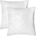 2 Pack 18x18 Pillow Cover Velvet Pillow Covers, Square Throw Pillow Covers for Living Room Decorations Throw Pillow Case, Throw Pillow Cover Cushion Cover for Home Sofa Bedroom Car, Silver White