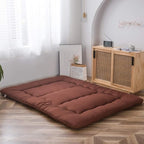 MAXYOYO Japanese Floor Mattress Futon Mattress, Thicken Tatami Mat Sleeping Pad Foldable Roll Up Mattress Boys Girls Dormitory Mattress Pad Floor Lounger Bed Couches and Sofas, Coffee, Full