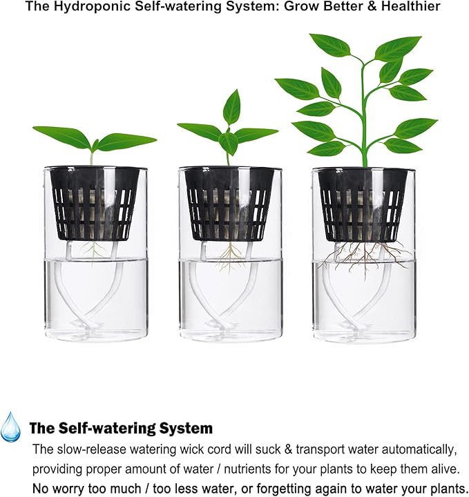 ORIMERC 12 Pack 3 inch Net Cups Pots with 12 feet Hydroponics Self Watering Wick & 12 Plant Labels Aquaponics Mason Jar Bucket Insert Orchid kratky Vegetable Garden Growing Netted Basket Slotted Mesh