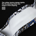 SEG Direct Steering Wheel Cover Handwoven Flax with Geometric Patterns, Anti-Slip & Breathable, Ethnic Style Steering Wheel Protector, Fits 14.5" - 15.25" Wheels