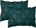 Elegant Comfort 2-Pack Sham Set Pinch Pleat Design, 1500 Premium Hotel Quality Microfiber, Stylish Design-Easy Care, Wrinkle and Stain Resistant, 2-Piece Sham Set, Pleated King, Marine Teal
