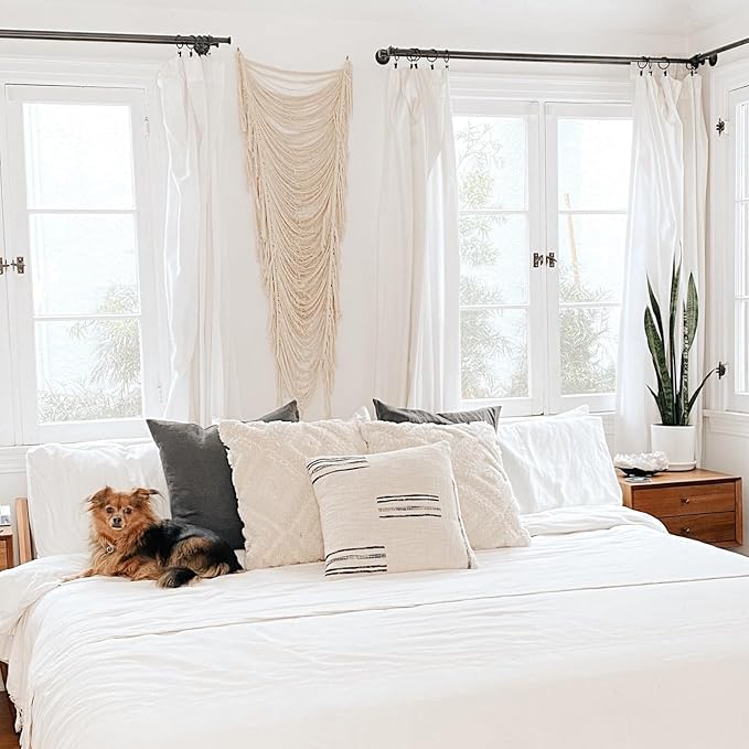 Macrame Curtain Boho Curtains Room Divider Wedding Or Wall Decor Doorway Window Wall Decor Macrame Cord Fiber Yarn Art Craftsmanship Bedroom Headboard Décor 31" Wx 75" L