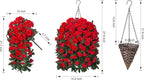 Artificial Geraniums Fake Hanging Flowers Plants Basket for Outdoors Spring Summer Outdoor Decor, 3PCS Faux Silk Geraniums Vines in Planter Realistic UV Resistant for Outside Balcony Patio Porch Home