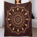 Mandala Throw Blanket Indian Hippie Bohemian Art Floral Texture Ornamental Pattern Blanket for Sofa Bed Couch Chair Or Dorm 70"x80"