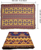 Boho Throw Blankets Reversible Woven Blankets Cover Hippie for Couch Bed Recliner Sofa Bohemian Tapestry Colorful Furniture Protector Cover for Home Décor, Astrology, Double Side, 50"x70"