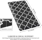WISELIFE Anti Fatigue Floor Mat - 4/5 Inch Kitchen Mat Non Slip Waterproof Heavy Duty Ergonomic Comfort Mat Durable for Home, Office, Sink, Laundry,(17.3" x 28", Black)