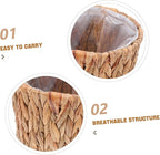 Cabilock Straw Planter with Liner Stylish Indoor Plant Container for Home Gardening