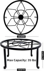 yosager 3 Pack Metal Plant Stands for Flower Pot, Heavy Duty Black Iron Potted Stand Holder, Indoor Outdoor Rustproof Metal Planter Container Round Supports Display Rack for Home & Garden Decor