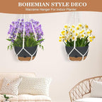 3 Pack Hanging Planters Set, 10 + 10 + 8 Inch Self-Watering Hanging Plant Pot, Macrame Plant Hanger with Pot, Ceiling Hooks, Removable Saucer and Drainage Holes for Indoor, Outdoor Plants - Black