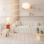 VClife Chenille Sofa Cover Bohemian Striped Pattern Couch Cover for Oversized Sofa - Cream and Gray Textured Sofa Slipcover Washable Furniture Protector for Couch Decorative Couch Cushion Cover