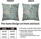 Aqua Blue Pillow Covers 16X16 Inch Set of 2, Dahlia Flower Spring Summer Floral Cream Decorative Throw Pillow Covers Outdoor Modern Farmhouse Cushion Case for Home Couch Sofa Bed Decor