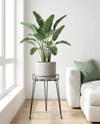 Midcentury Modern Metal Potted Plant Stand 18.7 inches Tall Flower Pot Holder Large Rustproof Iron Garden Container Heavy Duty Rack for Planter,Black (18.7 inches Tall Black)