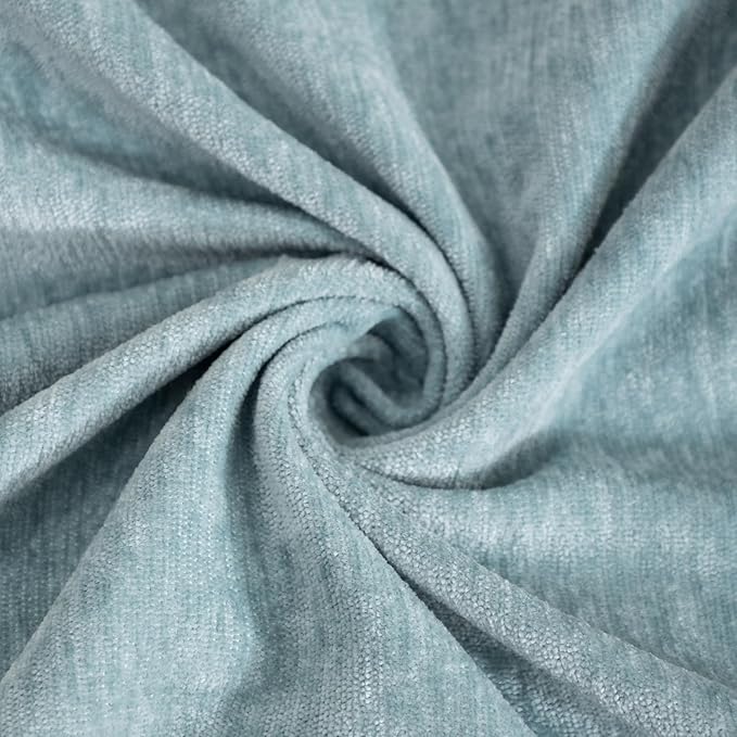 Decorative Throw Pillow Covers Pack of 2, 18x18 In Chenille Soft Pillow Covers with Stitched Edge, Farmhouse Neutral Euro Decorative Pillows for Bed Couch Sofa Home Decor Living Room, Blue