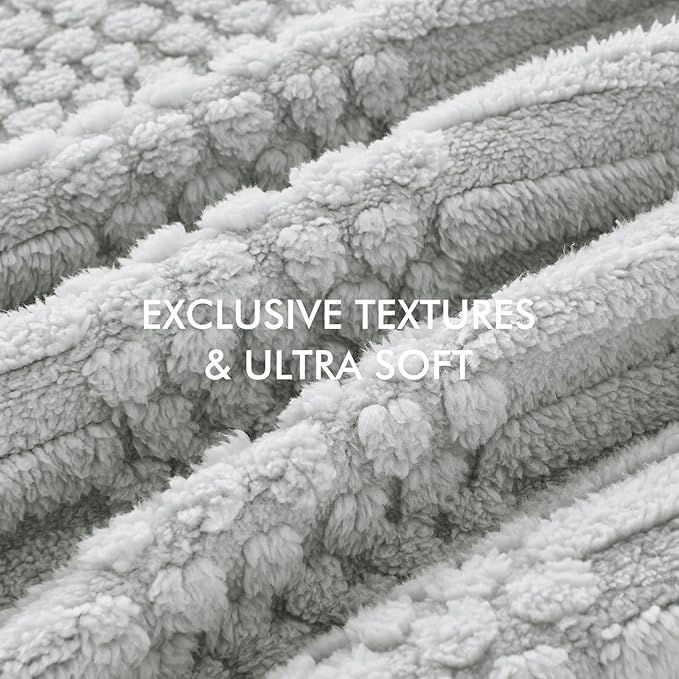 lifein Throw Blanket for Couch-Light Grey Boho Throw Blanket, Soft Fleece Plush Lightweight Blankets&Throws for All Seasons, Fuzzy Decorative Blankets for Livingroom Bed Sofa Chair (50x60, Light Grey)