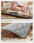 Blissful Diary Baby Play Mat, 47x47 Infant Play Mat for Playpen, Thicken Foam Cushioned Baby Mat for Floor, Non-Slip Kids Play Mat, Washable Baby Playmat for Babies,Toddlers, Earth Tones Design
