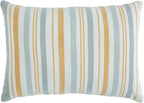 Indigo Ink - Decorative Pillow, Woven Stripe Decorative Pillow, Throw Pillows for Couch or Bed, Boho Home Decor, 14" x 20" (White Denim Collection, Grey/Yellow)