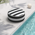 Indoor/Outdoor Inflatable Ottoman D21 x H9 inch, Round Footstool Inflatable Foot Rest Ottoman with Handle, Portable Ottomans Pouf for Patio, Garden, Camping, Home, Cabana Black
