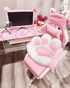 MOONBEEKI Cat Paw Cushion Chair Comfy Kawaii Plush Seat Cushions Shape Lazy Pillow for Gamer Chair 28"x 24" Cozy Floor Cute Seat Kawaii for Girl Worker Gift, Dining Room Bedroom Decorate （White）