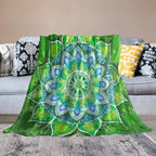 Abstract Mandala Throw Blanket Indian Hippie Bohemian Art Floral Texture Pattern Blanket for Sofa Bed Couch Chair Or Dorm 70"x80"