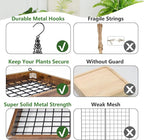 Plant Hanger Indoor Outdoor, 16" Large Hanging Planters for Indoor Plants Hanging Plant Holder Wood Metal Hanging Plant Shelf Large Hanging Baskets for Plants Outdoor Window Ceiling