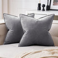 MIULEE Dark Grey Velvet Throw Pillow Covers 20x20 Soft Decorative Solid Square Cushion Cases Pack of 2 Modern Luxury Home Decor for Couch, Sofa, Bedroom