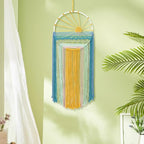 MEIVINES Macrame Wall Hanging,11.8x27.6 Inches Boho Sun Wall Art Decor,Woven Hanging Tapestry Tassels Handmade Colorful Tapestry for Bedroom Living Room Nursery Apartment