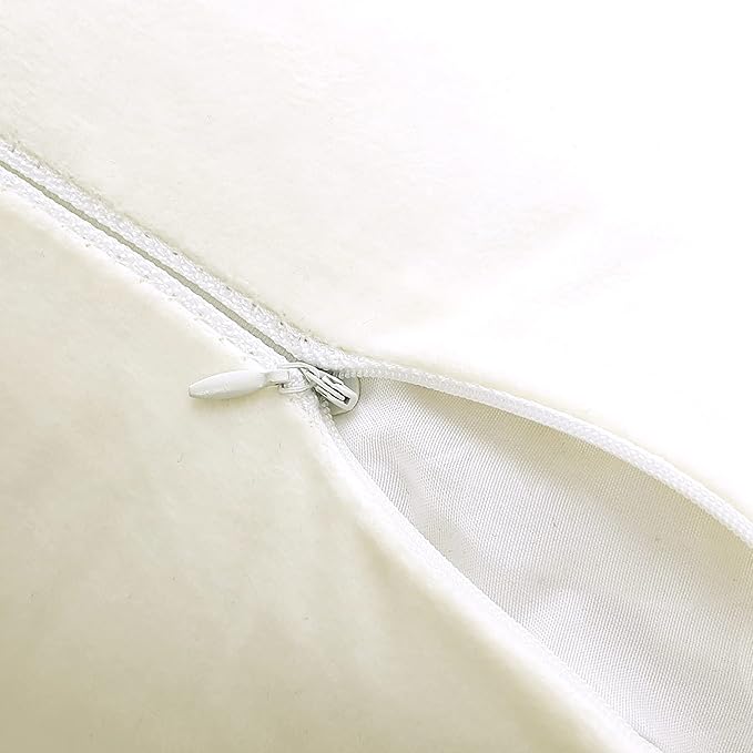 NiNi ALL Decorative Throw Pillow Covers Velvet 26x26 Inch Pack of 2 Cream White Cushion Covers Soft for Couch Sofa Bedroom Living Room Outdoor