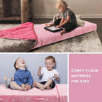 MeMoreCool Glow Unicorn Kids Foldable Floor Mattress Mat with Carry Bag, 3-in-1 Tri-Fold Futon, Soft Plush Glow Cover, Portable for Travel, Pink 75x25 Inch