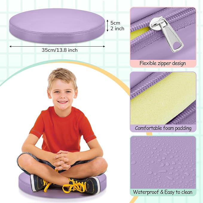 Juexica 8 Pcs Extra Thick Flexible Seating Floor Cushions Assorted Colored Floor Pillow Classroom Seat Cushions Soft Classroom Seating for Kids Learning Daycare School Chair(Hippie Boho)