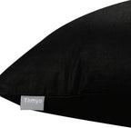 Thmyo 4-Pack 100% Cotton Lumbar Comfortable Solid Decorative Throw Pillow Case Rectangle Cushion Cover Sublimation Blank Pillow Covers Christmas DIY Throw Pillowcases for Sofa(12x20inch/30x50cm,Black)