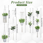 6 Pack Macrame Plant Hangers, 6 Sizes Plant Hangers Indoor with Hooks Boho Hanging Planters Set Hangings Planter Basket Wall Plants Hanger for Boho Home Decor (33.8"/34.4"/44.4" /46.4"/48.8"/63.7")